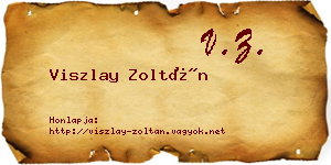 Viszlay Zoltán névjegykártya
